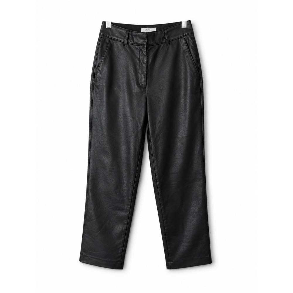 Babaton Faux Leather Straight Leg Pants Black Size 2 Aritzia Vegan Leather